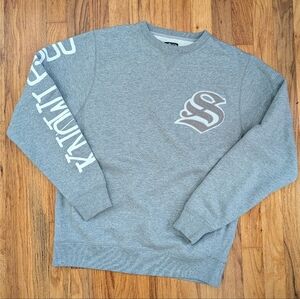 Rare Stussy Crewneck Sweatshirt Chenille Letter Patch Knowledge Sleeve Medium